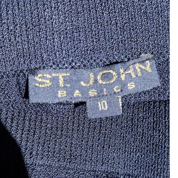 ST. JOHN classic Santana knit deep navy blue full length midi maxi stretch skirt - Picture 8 of 8